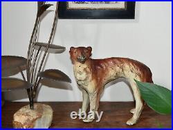 RARE Antique WOLFHOUND SPENCER Hubley Whipet Borzoi Greyhound CAST IRON DOORSTOP