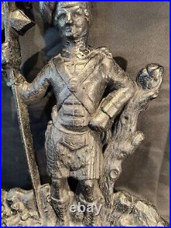 RARE HUGE Antique Solid Cast Iron Figural Scottish Highland Axe Soldier Doorstop RARE HUGE Antique Solid Cast Iron Figural Scottish Highland Axe Soldier Doorstop