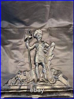 RARE HUGE Antique Solid Cast Iron Figural Scottish Highland Axe Soldier Doorstop RARE HUGE Antique Solid Cast Iron Figural Scottish Highland Axe Soldier Doorstop