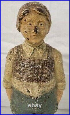 RARE H. L. JUDD CAST IRON DOORSTOP Boy with Hands in Pockets NEW BRITAIN, CT 1920's