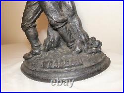 RARE LARGE antique 1800's solid cast iron figural man with hatchet doorstop RARE LARGE antique 1800's solid cast iron figural man with hatchet doorstop