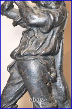 RARE LARGE antique 1800's solid cast iron figural man with hatchet doorstop RARE LARGE antique 1800's solid cast iron figural man with hatchet doorstop