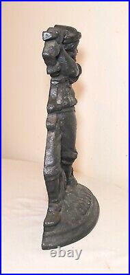 RARE LARGE antique 1800's solid cast iron figural man with hatchet doorstop RARE LARGE antique 1800's solid cast iron figural man with hatchet doorstop