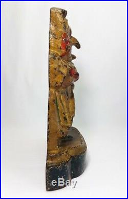 RARE LATE 19TH C 12'PUNCH & JUDY' (UK) CAST IRON DOOR STOP C. 1880 WithORIG PAINT