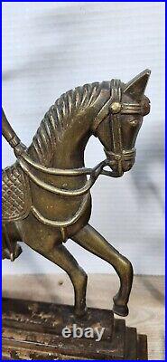 RARE PAIR Metal Doorstop Cavalry Horse Rider Horseman French Soldier Uniform