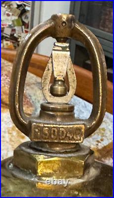 RARE Vintage 1940s STOP-FIRE BRASS GLOBE FIRE EXTINGUISHER HANGING
