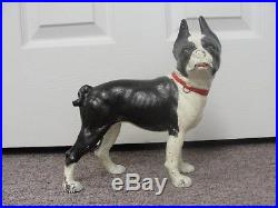 RARE Vintage Berks Cast Iron Boston Terrier / Bull Dog Doorstop Statue 10 X 9