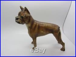 RARE Vintage HUBLEY Cast Iron BOXER DOG #307 Doorstop Original Paint HTF Dog
