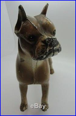 RARE Vintage HUBLEY Cast Iron BOXER DOG #307 Doorstop Original Paint HTF Dog