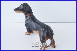 RARE Vintage HUBLEY PA USA cast iron dachshund dog doorstop art statue