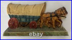 RARE Vintage Hubley 375 Cast Iron Western Covered Conestoga Wagon Door Stop