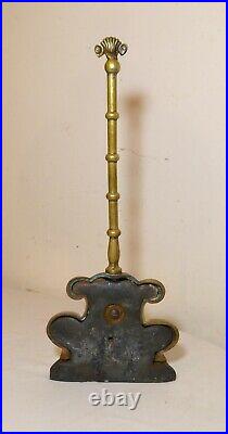 RARE antique early 19TH century English brass and cast iron ornate doorstop