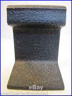 Railroad Train Track Doorstop real old used RR track cast iron pitted patina