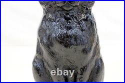 Rare 20s Cast Iron BLACK CAT Door Stop Figure GLASS EYES antique 11.75 Doorstop