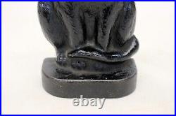 Rare 20s Cast Iron BLACK CAT Door Stop Figure GLASS EYES antique 11.75 Doorstop