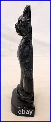Rare 20s Cast Iron BLACK CAT Door Stop Figure GLASS EYES antique 11.75 Doorstop