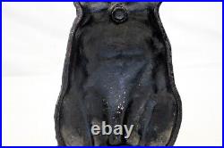 Rare 20s Cast Iron BLACK CAT Door Stop Figure GLASS EYES antique 11.75 Doorstop