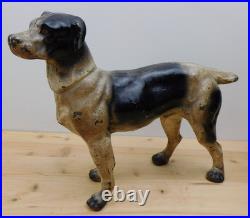 Rare Antique 10.5 Cast Iron Brittany Spaniel Door Stop Original Paint