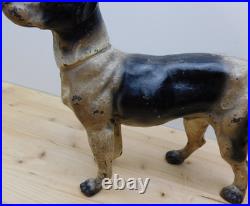 Rare Antique 10.5 Cast Iron Brittany Spaniel Door Stop Original Paint