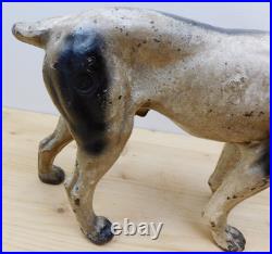Rare Antique 10.5 Cast Iron Brittany Spaniel Door Stop Original Paint