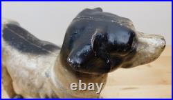 Rare Antique 10.5 Cast Iron Brittany Spaniel Door Stop Original Paint