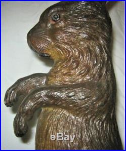 Rare! Antique 16 B&h Bradley Hubbard Wild Rabbit Cast Iron Statue Doorstop