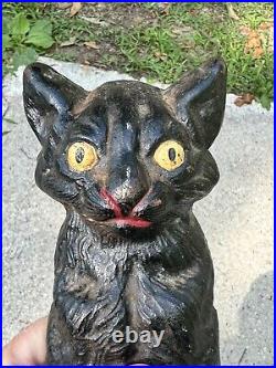 Rare Antique 1920s NATIONAL FOUNDRY Cast Iron Black Cat Doorstop 9