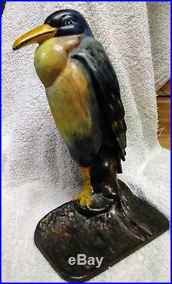 Rare Antique 1920s or 30s Cast Iron Heron Doorstop Albany Foundry #83
