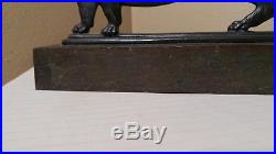 Rare Antique Bradley Hubbard Cast Iron Dachshund Dog on Base Doorstop 19th C