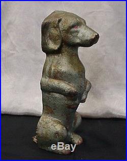 Rare Antique Cast Iron Dachshund Dog Doorstop Unsigned Hubley, Statue
