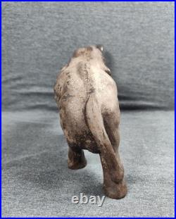 Rare Antique Cast Iron Elephant Door Stop Early 1900s Trunk Up Good Luck