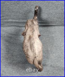 Rare Antique Cast Iron Elephant Door Stop Early 1900s Trunk Up Good Luck