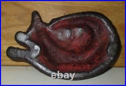 Rare Antique Cast Iron Sleeping Fox Doorstop-very Heavy Pig Iron