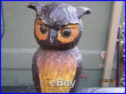Rare Antique Cast Iron owl doorstop