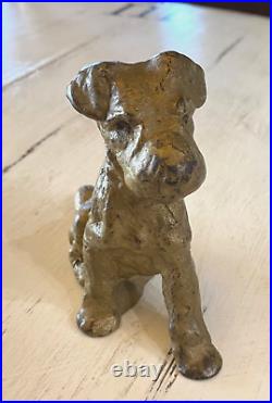 Rare Antique HUBLEY Iron WIRED HAIR FOX TERRIER Door Stop PAPERWEIGHT Bookend Rare Antique HUBLEY Iron WIRED HAIR FOX TERRIER Door Stop PAPERWEIGHT Bookend