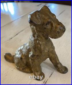 Rare Antique HUBLEY Iron WIRED HAIR FOX TERRIER Door Stop PAPERWEIGHT Bookend Rare Antique HUBLEY Iron WIRED HAIR FOX TERRIER Door Stop PAPERWEIGHT Bookend