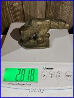 Rare Antique Hubley Bronze Plated Cast Iron Polar Bear Bookends Door Stops
