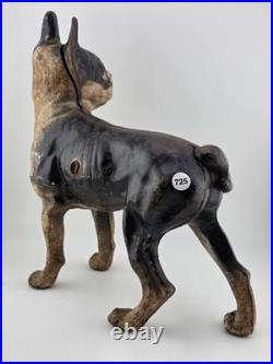 Rare Antique Hubley C 1915 Cast Iron Boston Terrier Door Stop Original Paint