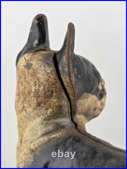 Rare Antique Hubley C 1915 Cast Iron Boston Terrier Door Stop Original Paint