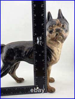 Rare Antique Hubley C 1915 Cast Iron Boston Terrier Door Stop Original Paint