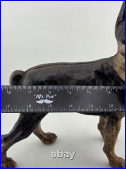 Rare Antique Hubley C 1915 Cast Iron Boston Terrier Door Stop Original Paint