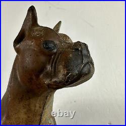 Rare Antique Hubley Cast Iron Boxer Doorstop 9 Long Dog