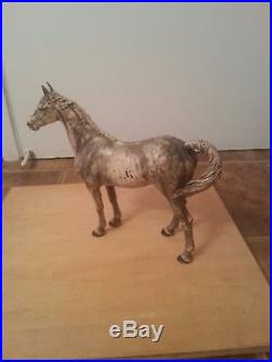 Rare Antique Hubley Cast Iron Dapple Gray Country Horse Sculpture Doorstop