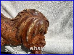 Rare Antique Hubley Cast Iron Pekingese Dog Statue Doorstop