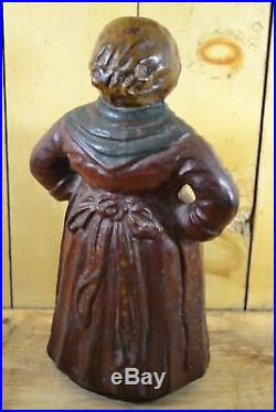 Rare Antique Hubley Door Stop Mammy Black Americana Aunt Jemima Cast Iron Statue