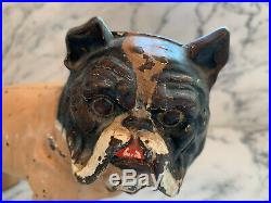 Rare Antique Hubley English Bulldog Cast Iron Doorstop Smooth Hand Painted