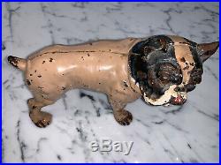 Rare Antique Hubley English Bulldog Cast Iron Doorstop Smooth Hand Painted