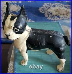 Rare Antique Hubley Left Boston Terrier Looking Forward Black & Cream Original