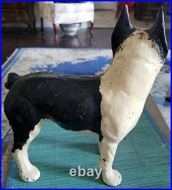 Rare Antique Hubley Left Boston Terrier Looking Forward Black & Cream Original