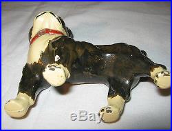 Rare! Antique Hubley USA Solid Cast Iron Boston Terrier Puppy Dog Toy Doorstop